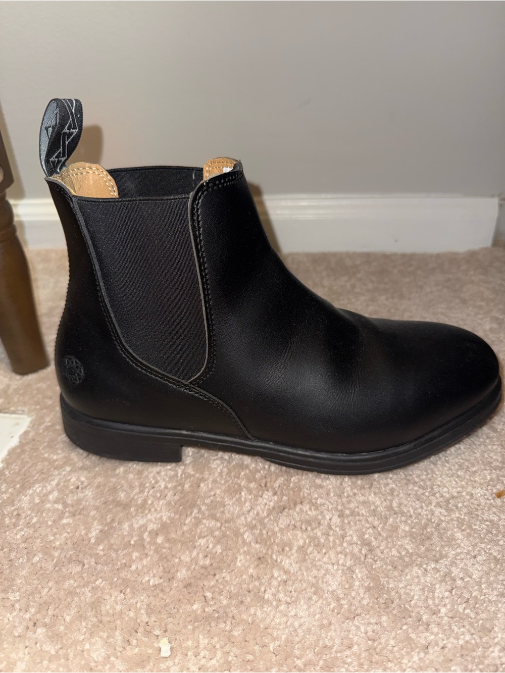 Xena Black Leather Chelsea Boot